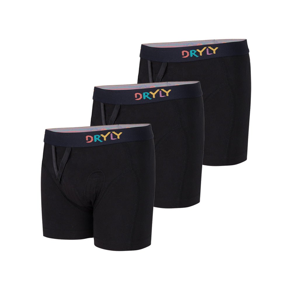 Dryly® Boxershorts Schwarz (3er-Pack)