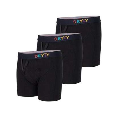 Dryly® Boxershorts Schwarz (3er-Pack)