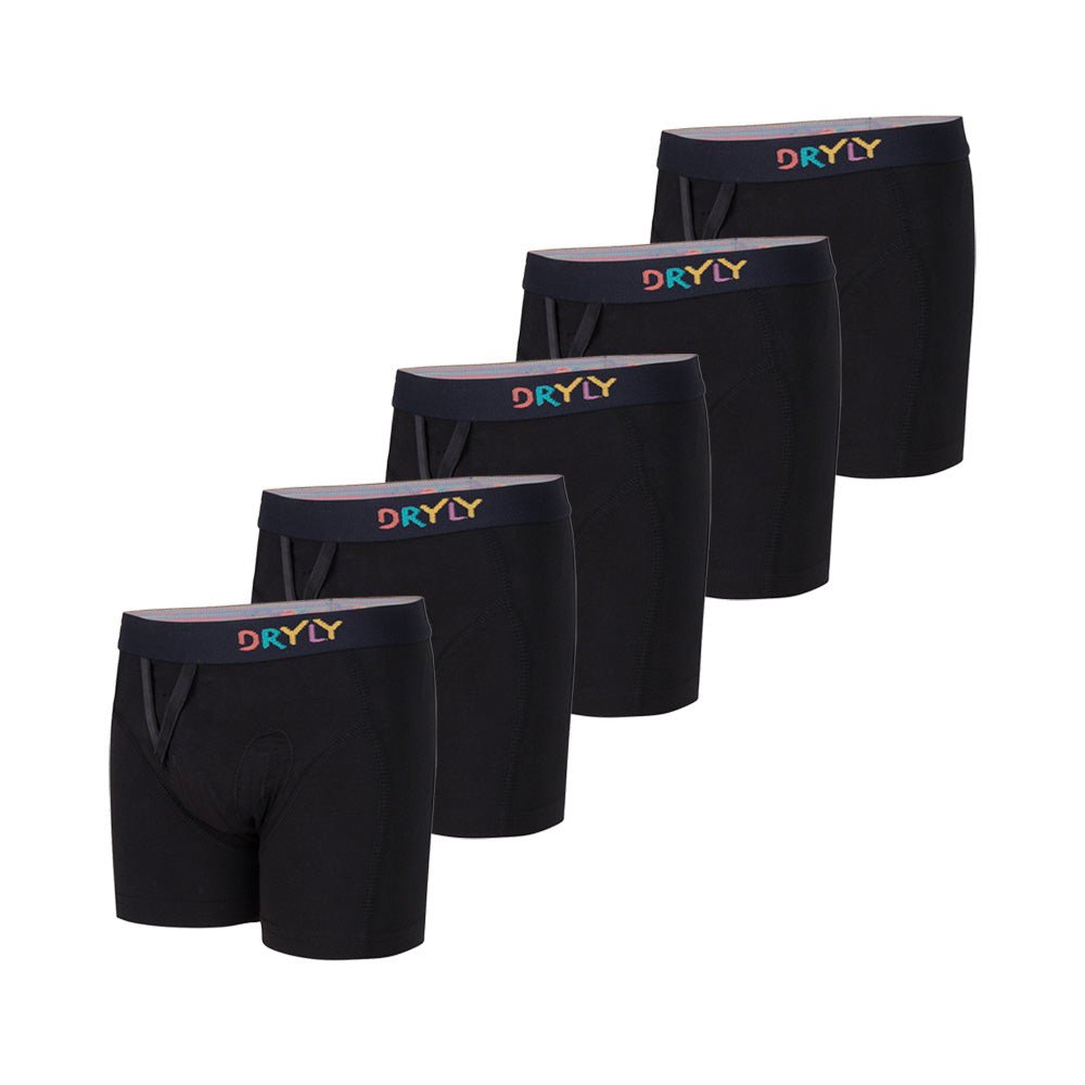 Dryly® Boxershorts Schwarz (5er-Pack)