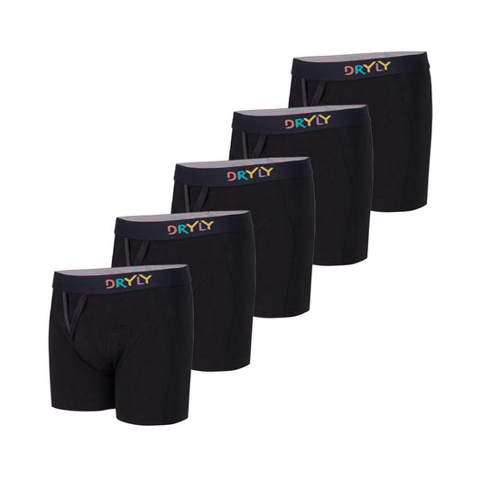 Dryly® Boxershorts Schwarz (5er-Pack)